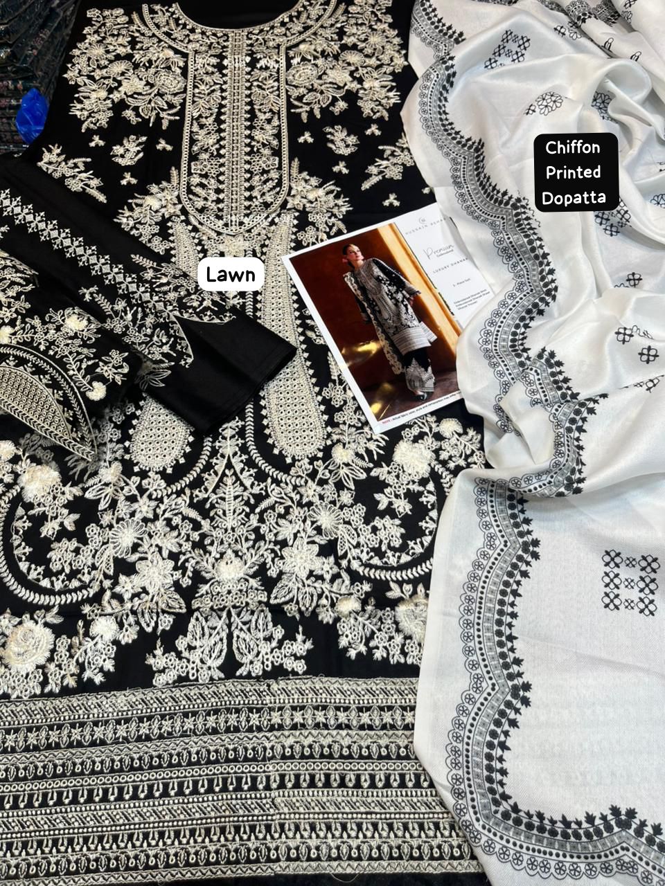 3PC- Unstitched Fully Embroidered Lawn Suit