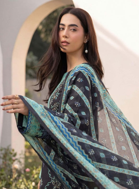 Premium 3 Piece Unstitched Lawn Suit Collection – Elegant Ladies Wear with Dupatta