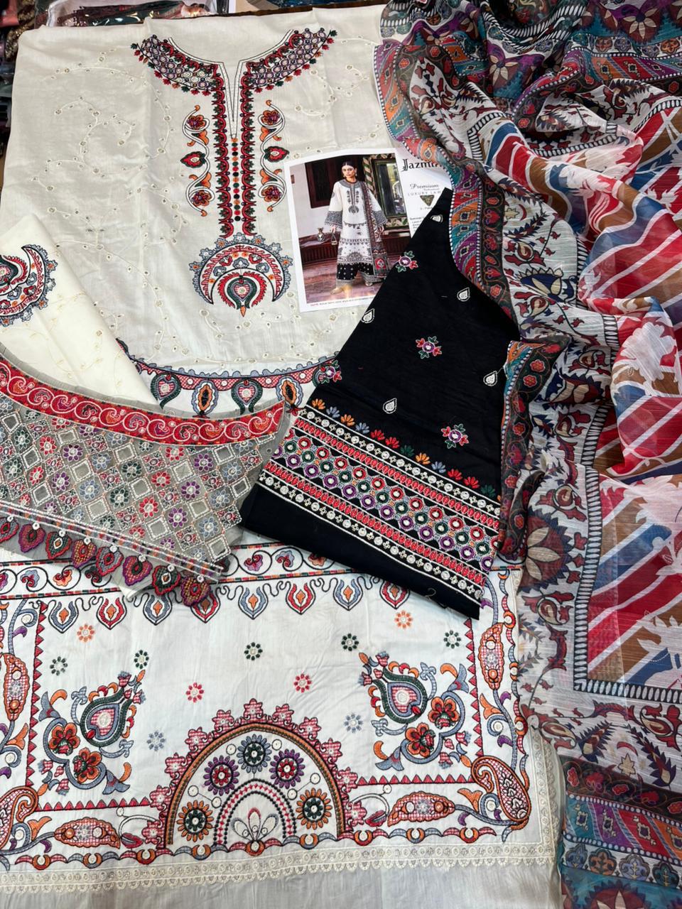 3PC- Unstitched Fully Embroidered Lawn Suit