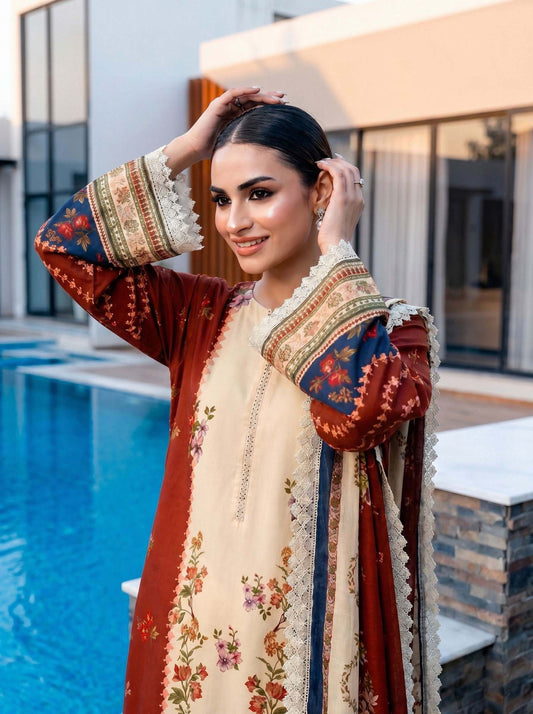 3PC UN-STITCHED LAWN