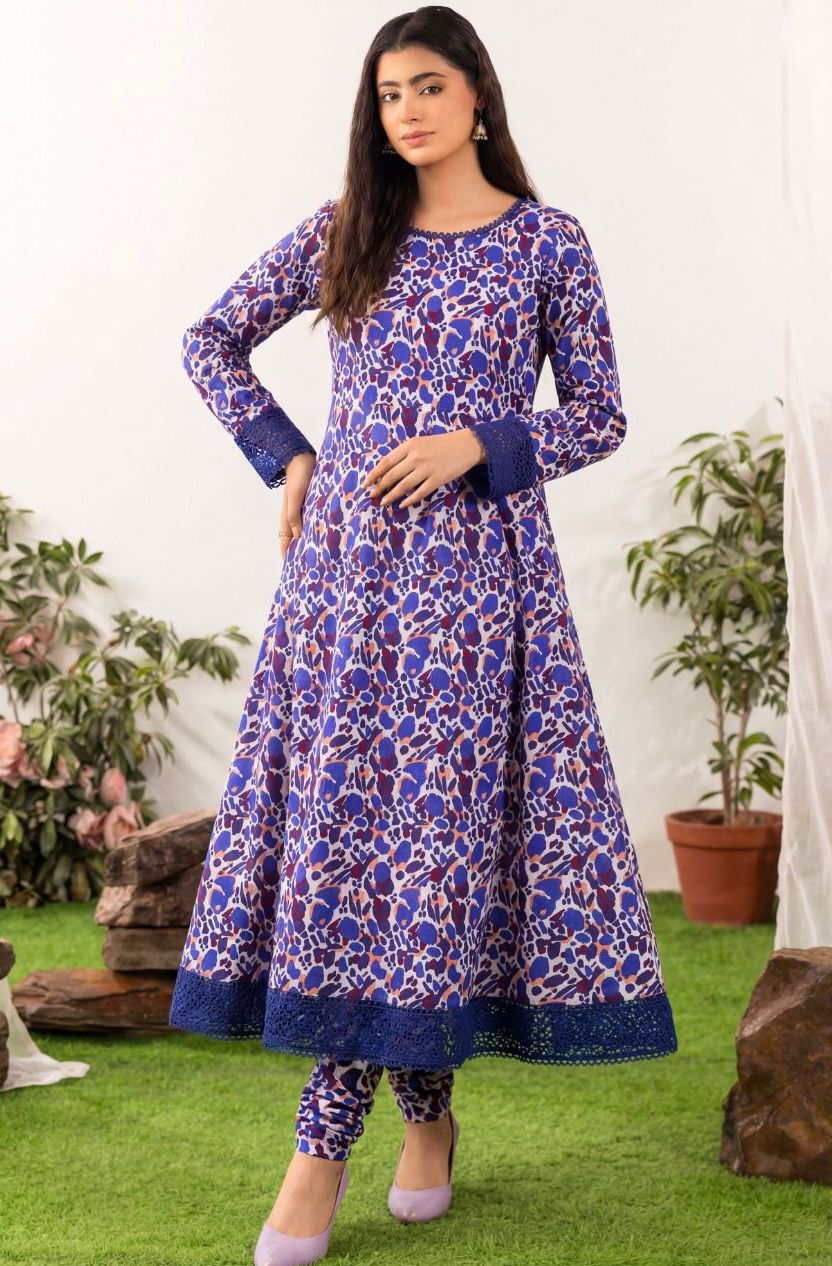 Elegant Purple 2 Piece Unstitched Lawn Suit – Soft & Breathable Summer Wear