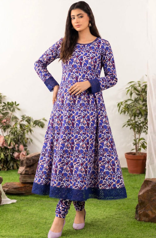 Elegant Purple 2 Piece Unstitched Lawn Suit – Soft & Breathable Summer Wear