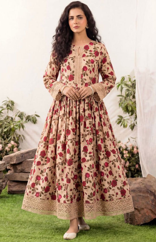 Chic Skin Beige 2 Piece Unstitched Lawn Suit – Minimal & Elegant Summer Wear