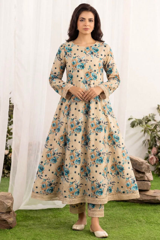 Elegant Skin Base Zinc Floral 2 Piece Unstitched Lawn Suit – Cool & Classy Summer Wear