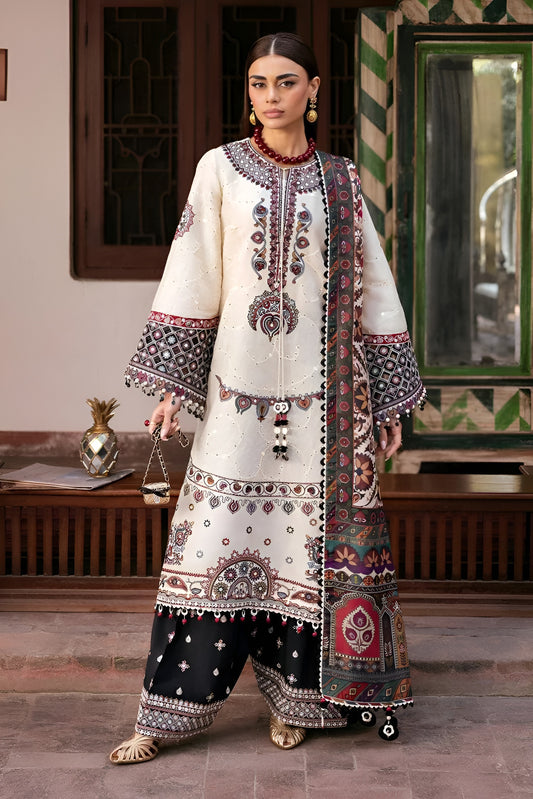 3PC- Unstitched Fully Embroidered Lawn Suit
