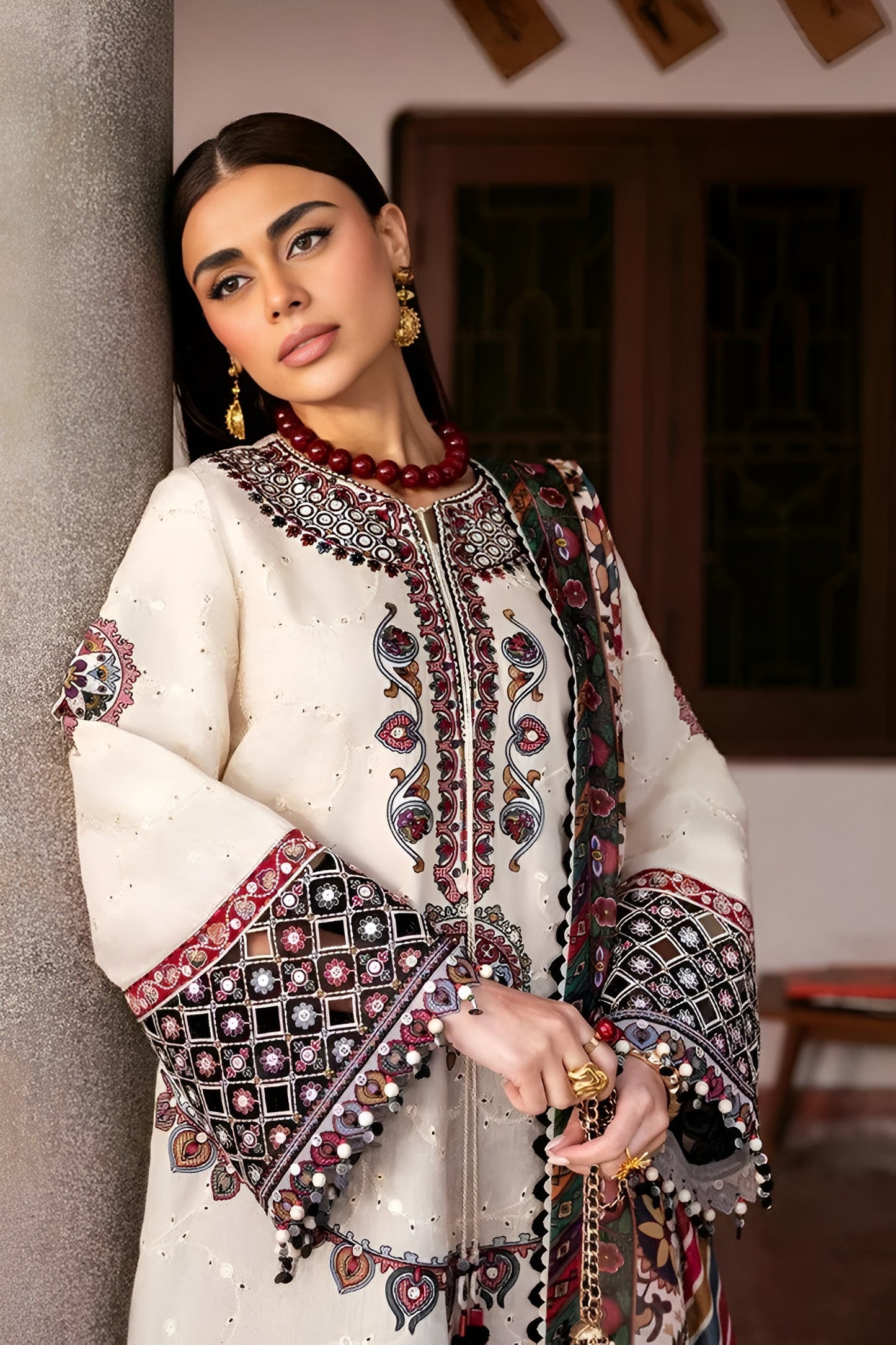 3PC- Unstitched Fully Embroidered Lawn Suit