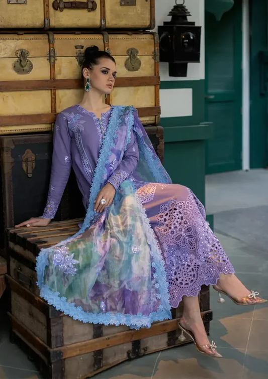 3PC- Unstitched Fully Embroidered Lawn Suit