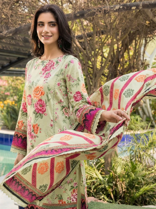 3PC UN-STITCHED LAWN