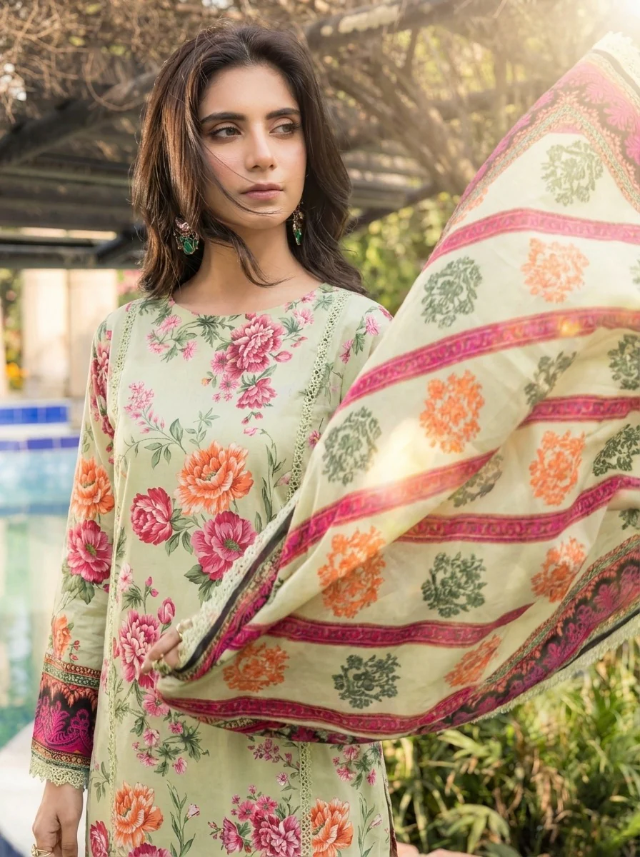 3PC UN-STITCHED LAWN