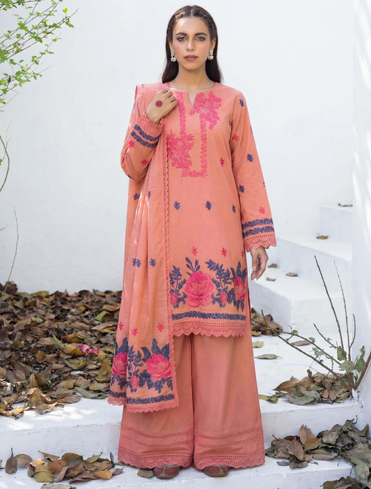 3PC UN-STITCHED JACQUARD LAWN