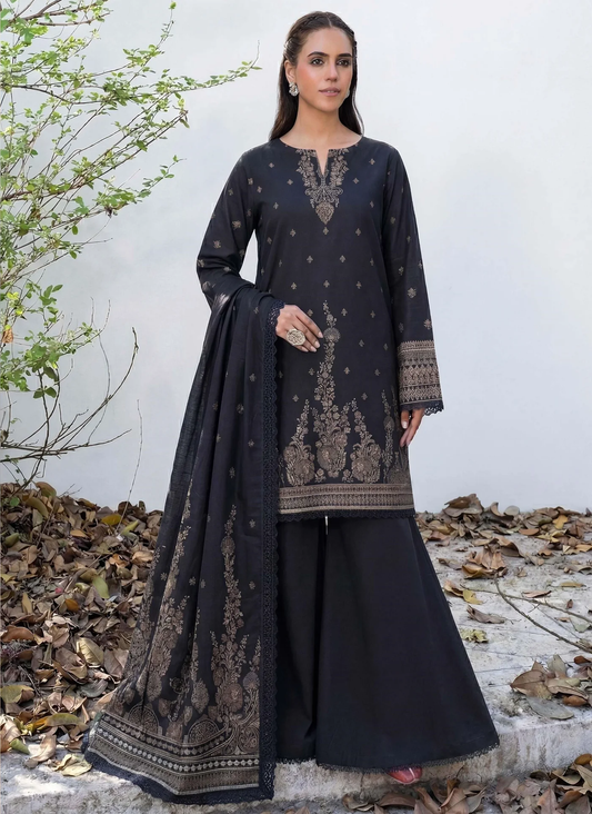 3PC UN-STITCHED JACQUARD LAWN