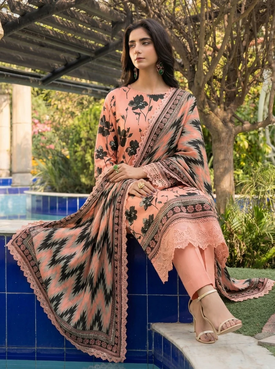 3PC UN-STITCHED LAWN