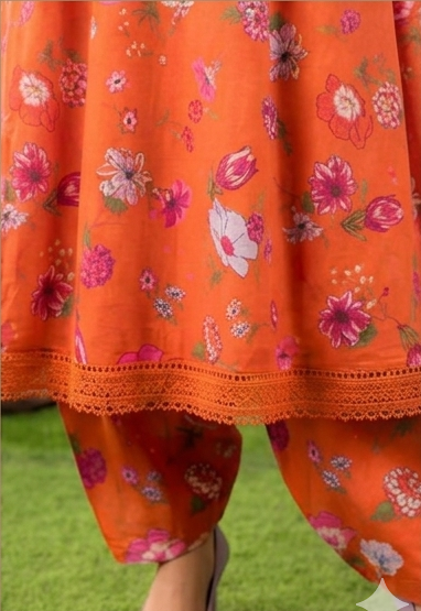 Radiant Coral Floral – Digital Print Lawn 2 Piece Unstitched Suit